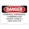 Signmission OSHA Danger Sign, 7" Height, 10" Width, Hydrogen Compressed Flammable Gas Un1049, Landscape OS-DS-D-710-L-2357 - alternate 1